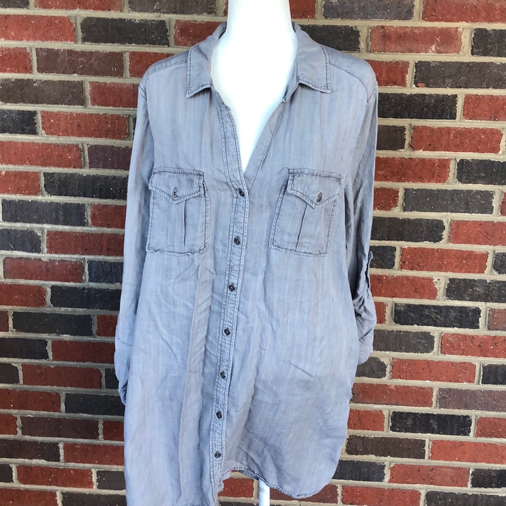 Philosophy button-up dress with pockets